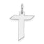 Sterling Silver Rhodium-plated Artisan Block Letter R Initial Charm