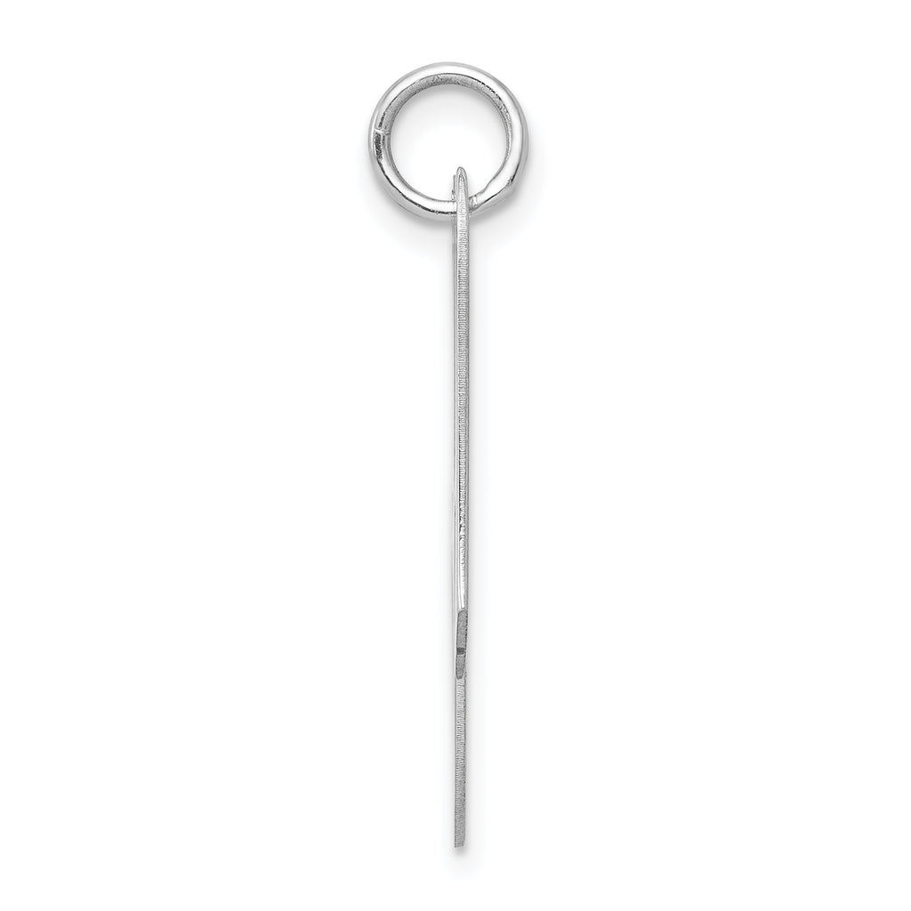 Sterling Silver 925 Large Initial A Pendant with Rhodium Finish