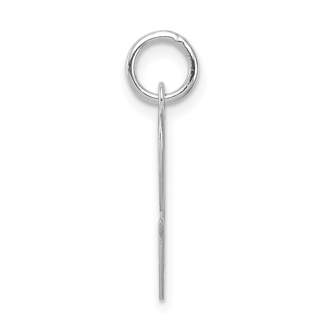 Sterling Silver Script Initial C Charm with Rhodium Plating