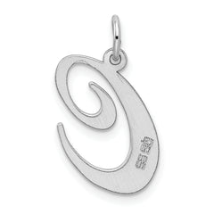 Sterling Silver Script Initial C Charm with Rhodium Plating