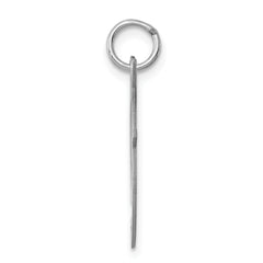 Sterling Silver Rhodium-Plated Initial F Charm Large Elegant Pendant