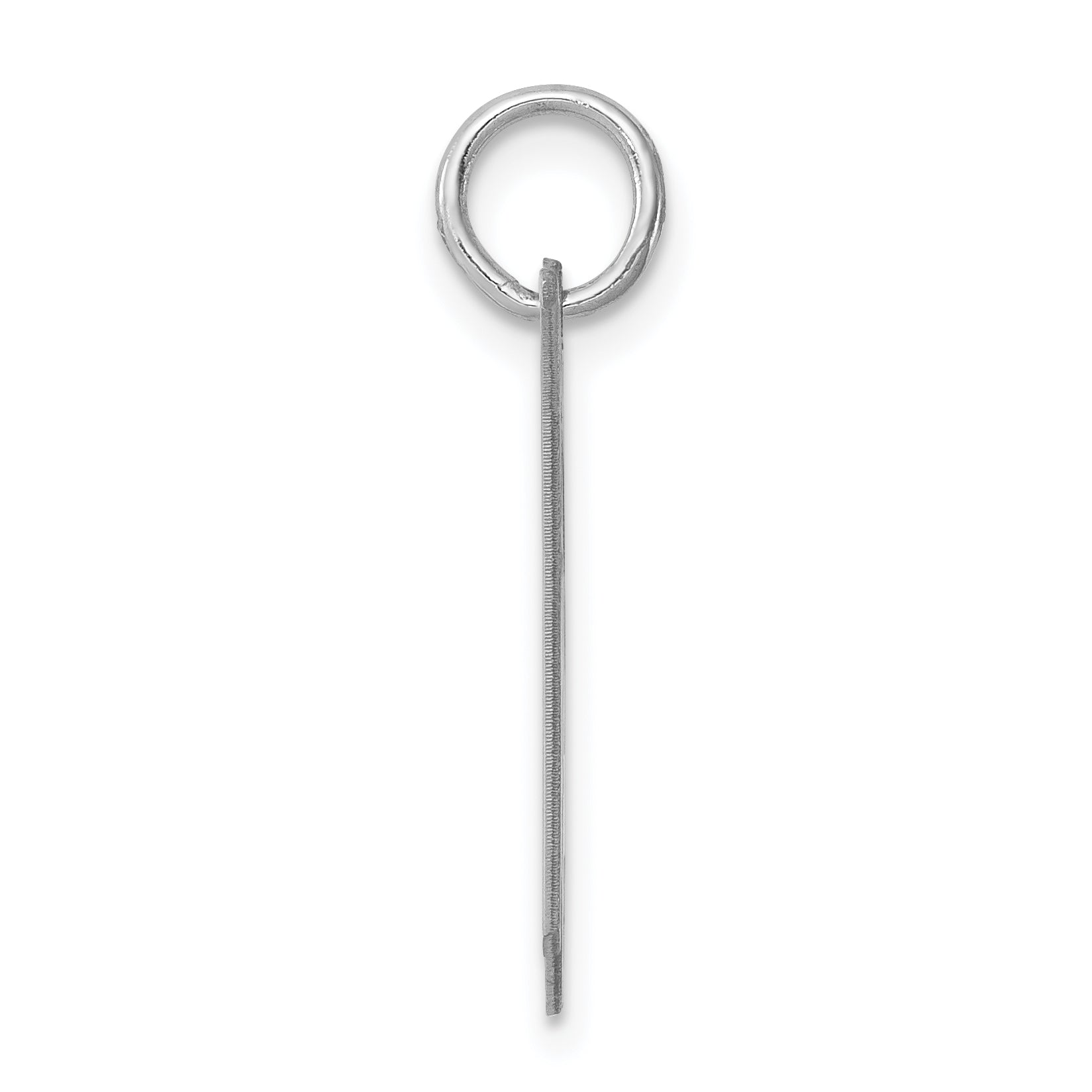 Sterling Silver 925 Fancy Script Initial H Charm with Rhodium Plating