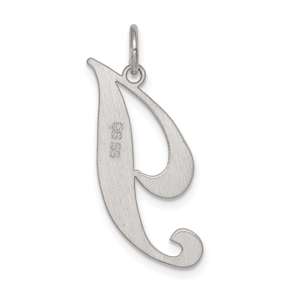 Sterling Silver 925 Initial Charm in Fancy Script by Sophia Jewelers