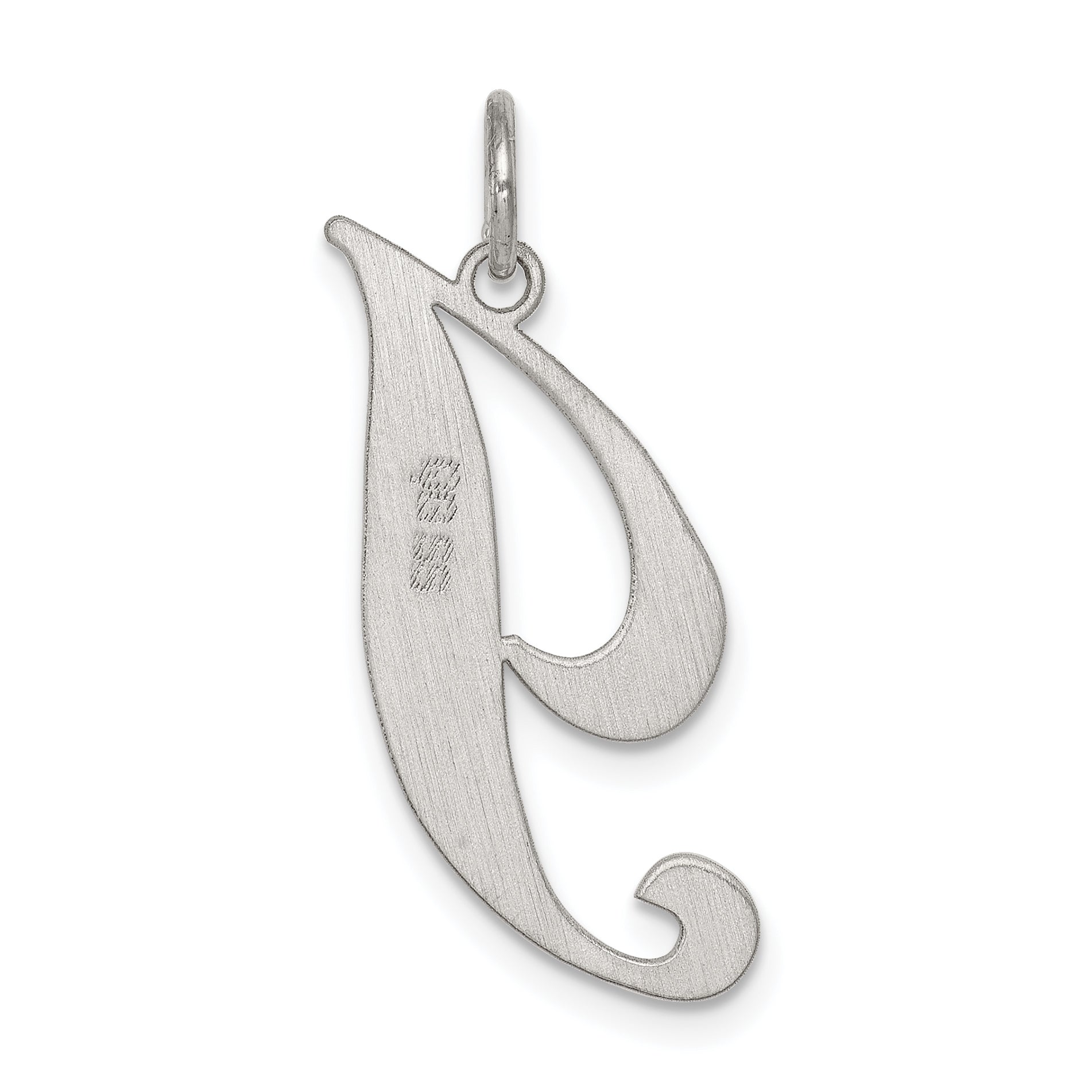 Sterling Silver 925 Initial Charm in Fancy Script by Sophia Jewelers