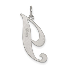Sterling Silver 925 Initial Charm in Fancy Script by Sophia Jewelers