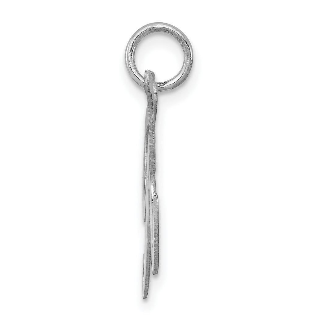 Sterling Silver 925 Initial K Charm with Rhodium Plating  Elegant and Large