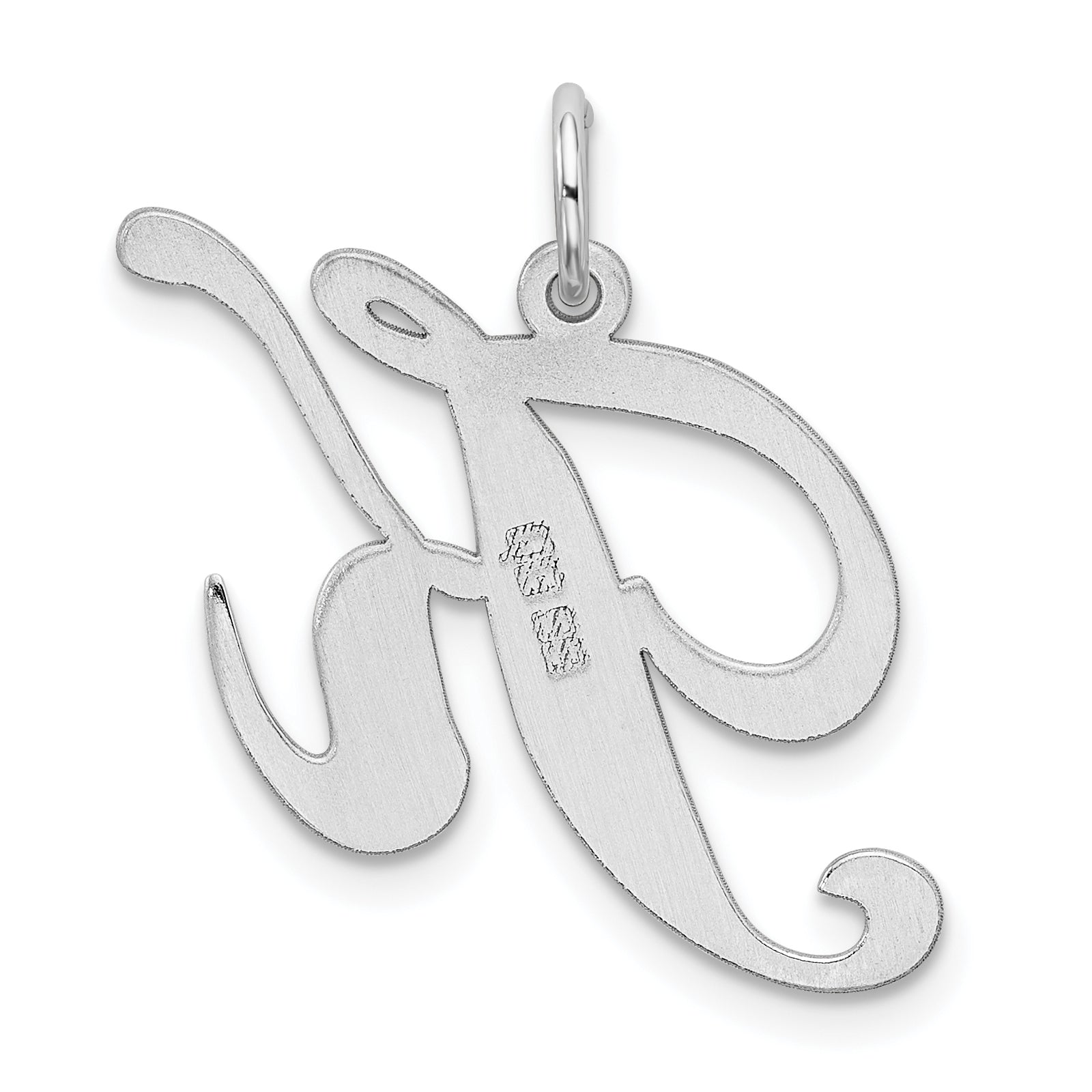 Sterling Silver 925 Initial K Charm with Rhodium Plating  Elegant and Large