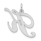 Sterling Silver 925 Initial K Charm with Rhodium Plating  Elegant and Large