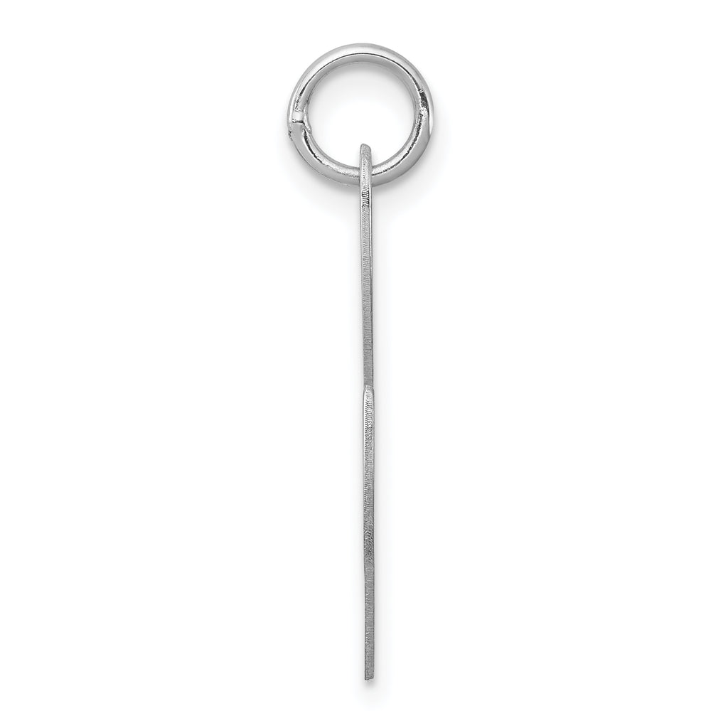 Sterling Silver 925 Script L Charm with Rhodium Plating Elegant Style