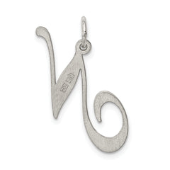 Sophia Jewelers Sterling Silver Rhodium-Plated Large Initial N Charm