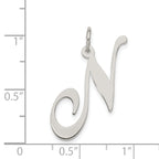 Sophia Jewelers Sterling Silver Rhodium-Plated Large Initial N Charm
