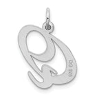 Sterling Silver Rhodium-Plated Initial Q Charm Elegant Large Design