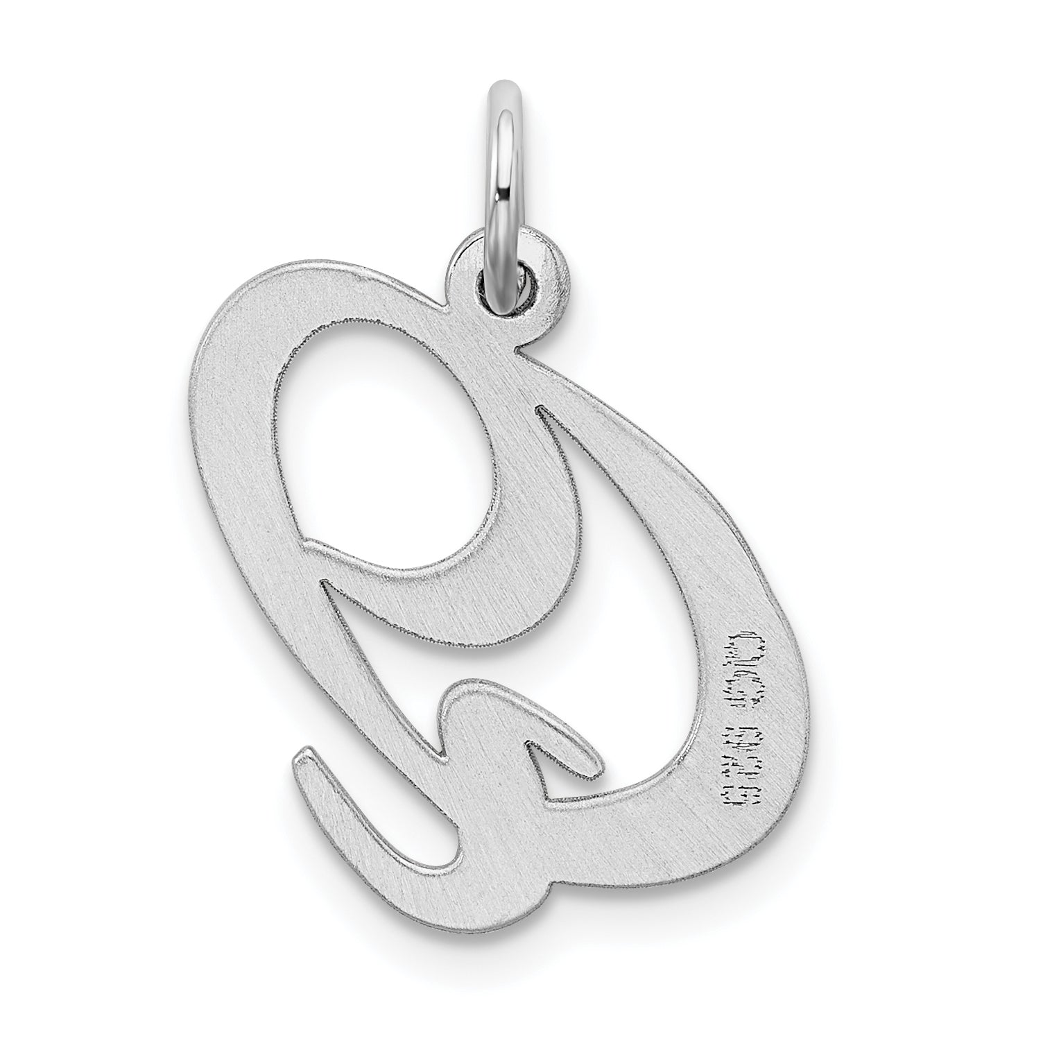 Sterling Silver Rhodium-Plated Initial Q Charm Elegant Large Design