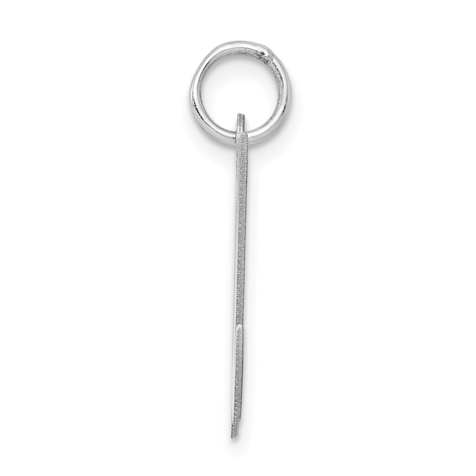 Sterling Silver Script Initial U Charm Rhodium-Plated Large Secondary image
