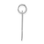 Sterling Silver Script Initial U Charm Rhodium-Plated Large