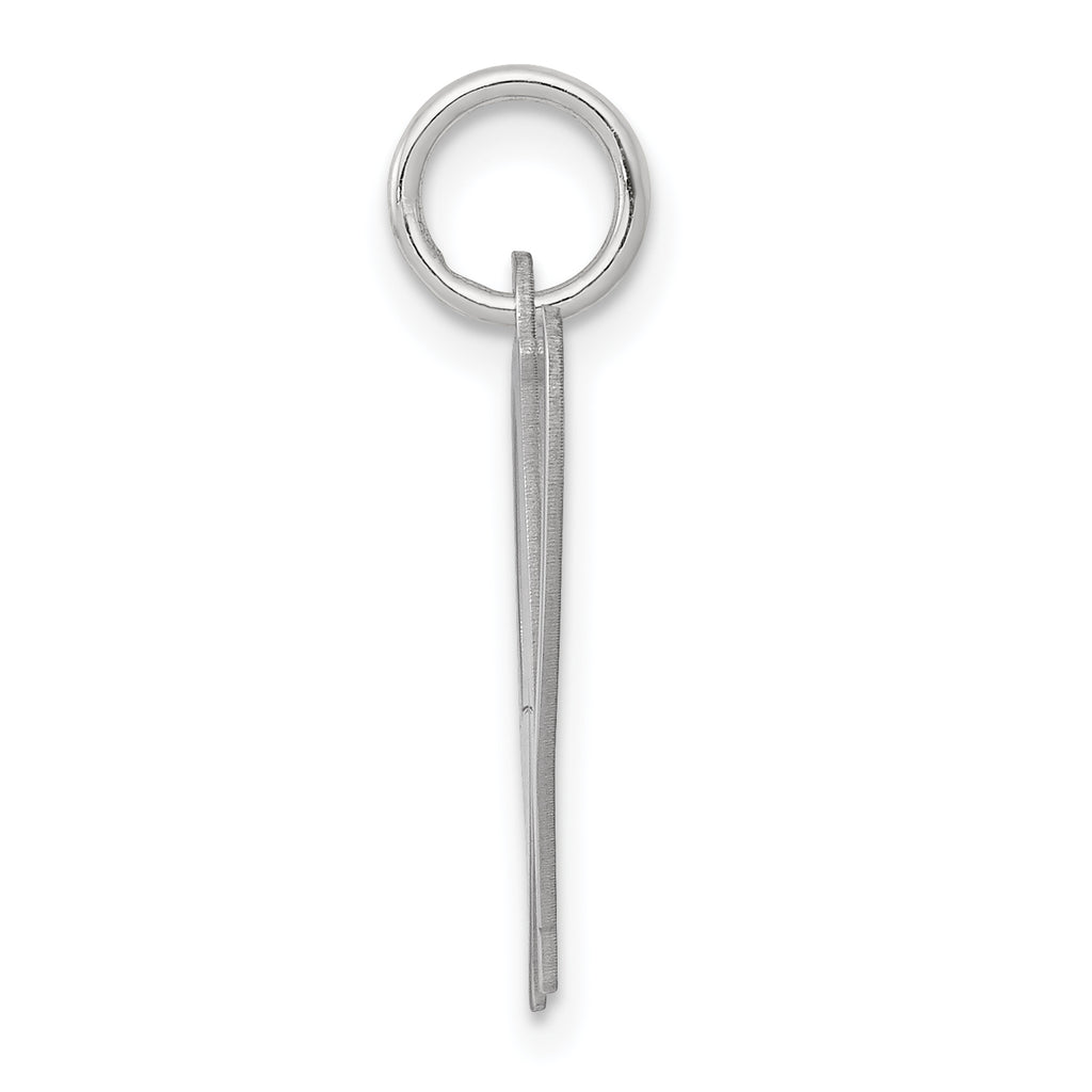 Sterling Silver Rhodium-Plated Initial W Charm with Elegant Script Design