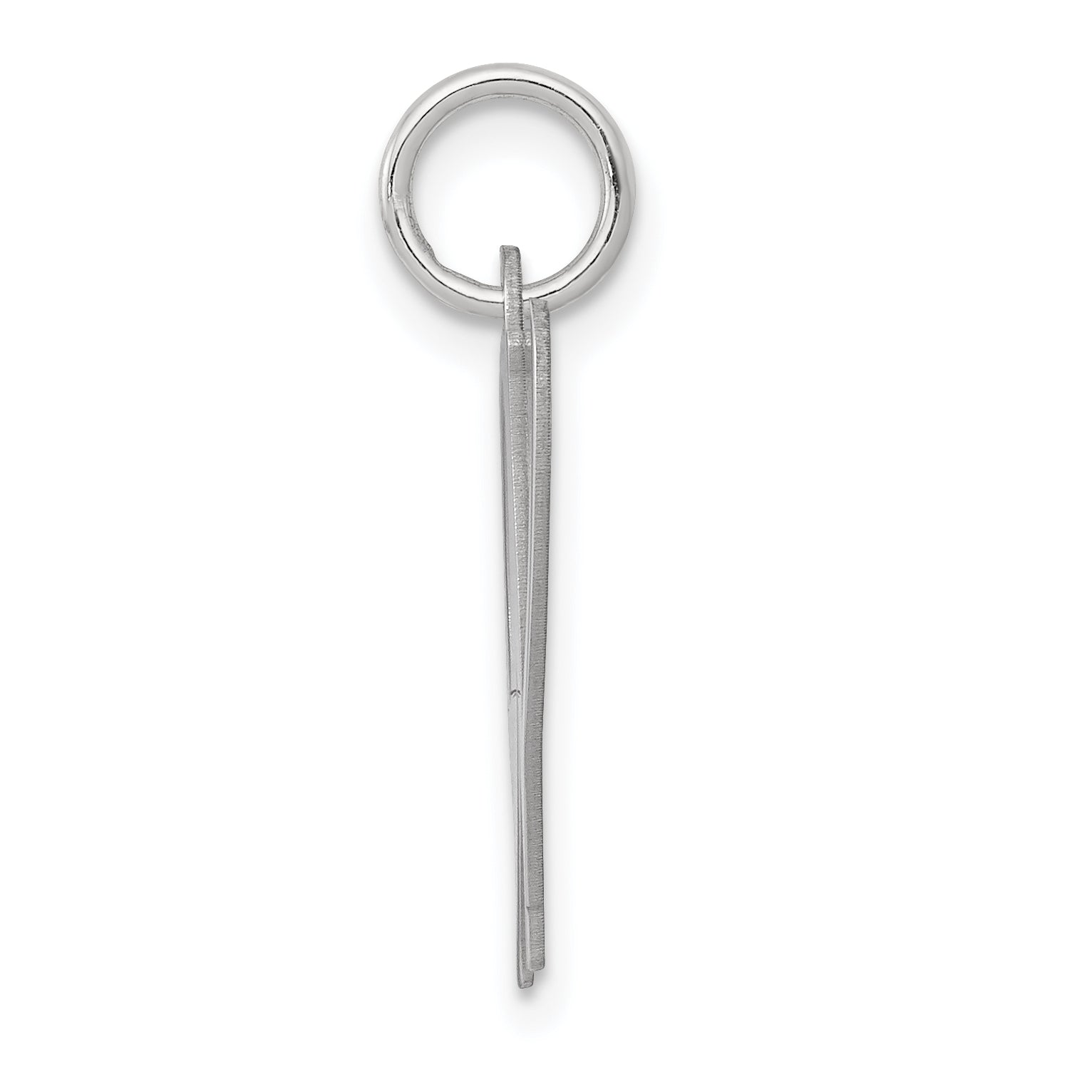 Sterling Silver Rhodium-Plated Initial W Charm with Elegant Script Design