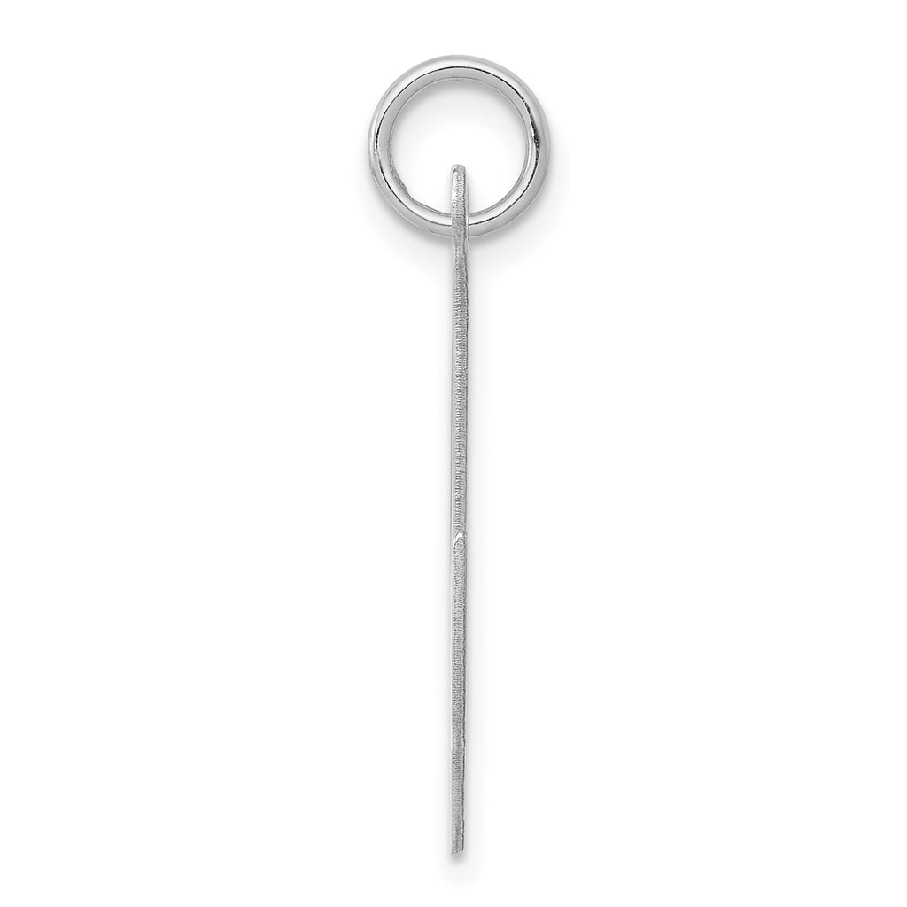 Sterling Silver Large Script Initial X Charm with Rhodium Elegance