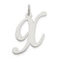 Sterling Silver Rhodium-plated Fancy Script Letter X Initial Charm