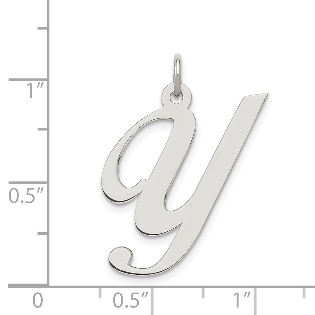 Sophia Jewelers Sterling Silver Initial Y Charm with Rhodium Plating