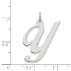 Sophia Jewelers Sterling Silver Initial Y Charm with Rhodium Plating