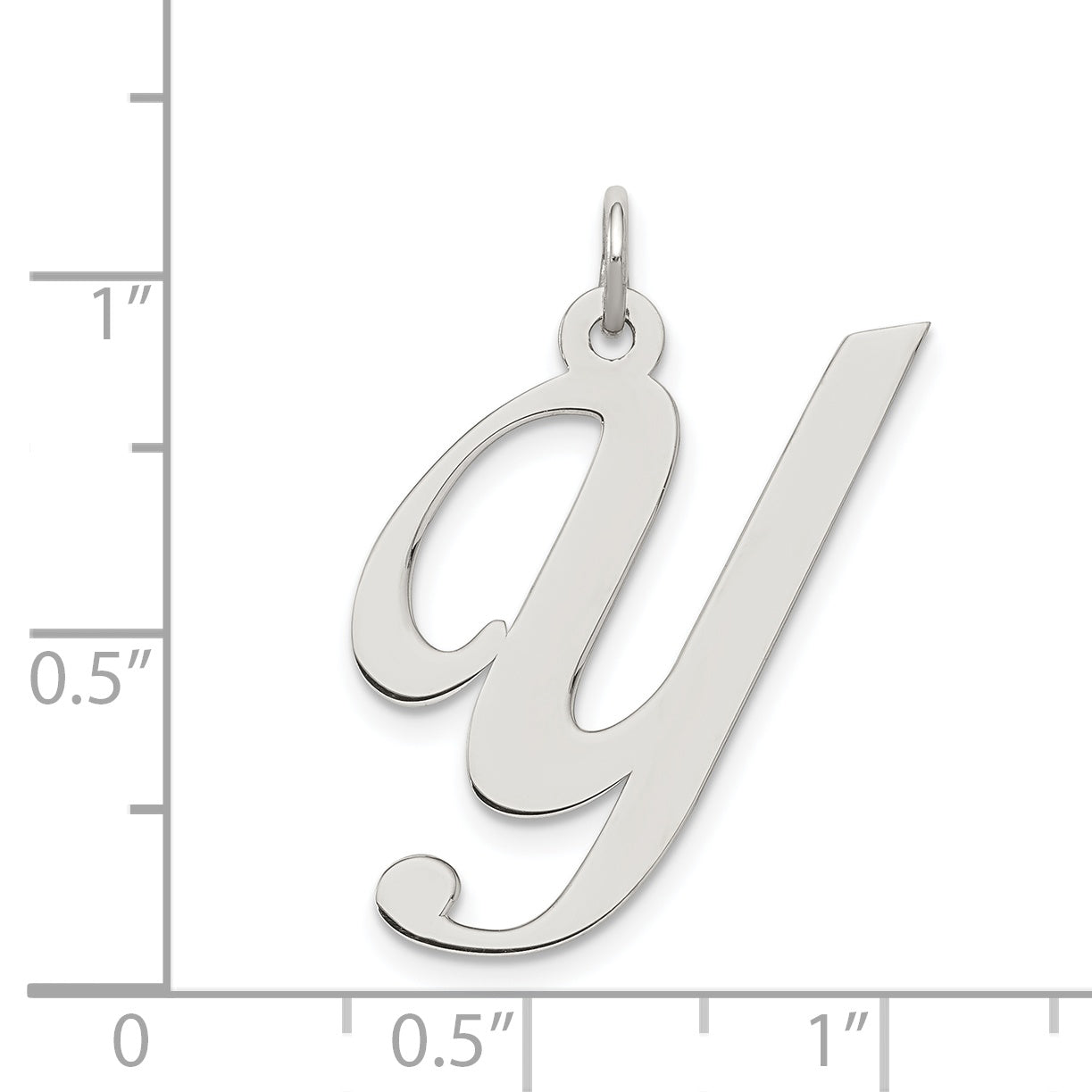 Sophia Jewelers Sterling Silver Initial Y Charm with Rhodium Plating