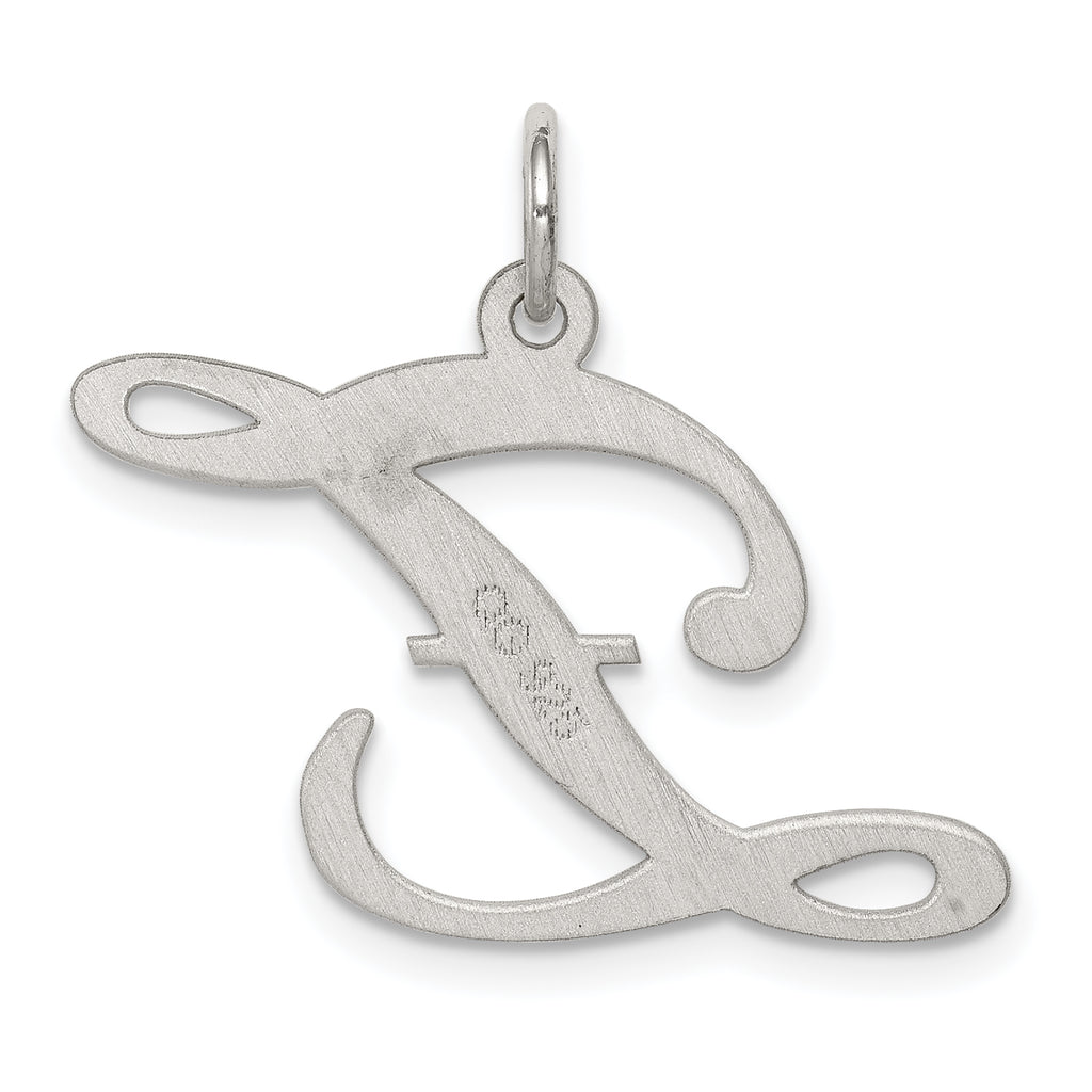 Sterling Silver 925 Large Initial Z Charm with Rhodium Finish