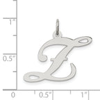 Sterling Silver 925 Large Initial Z Charm with Rhodium Finish