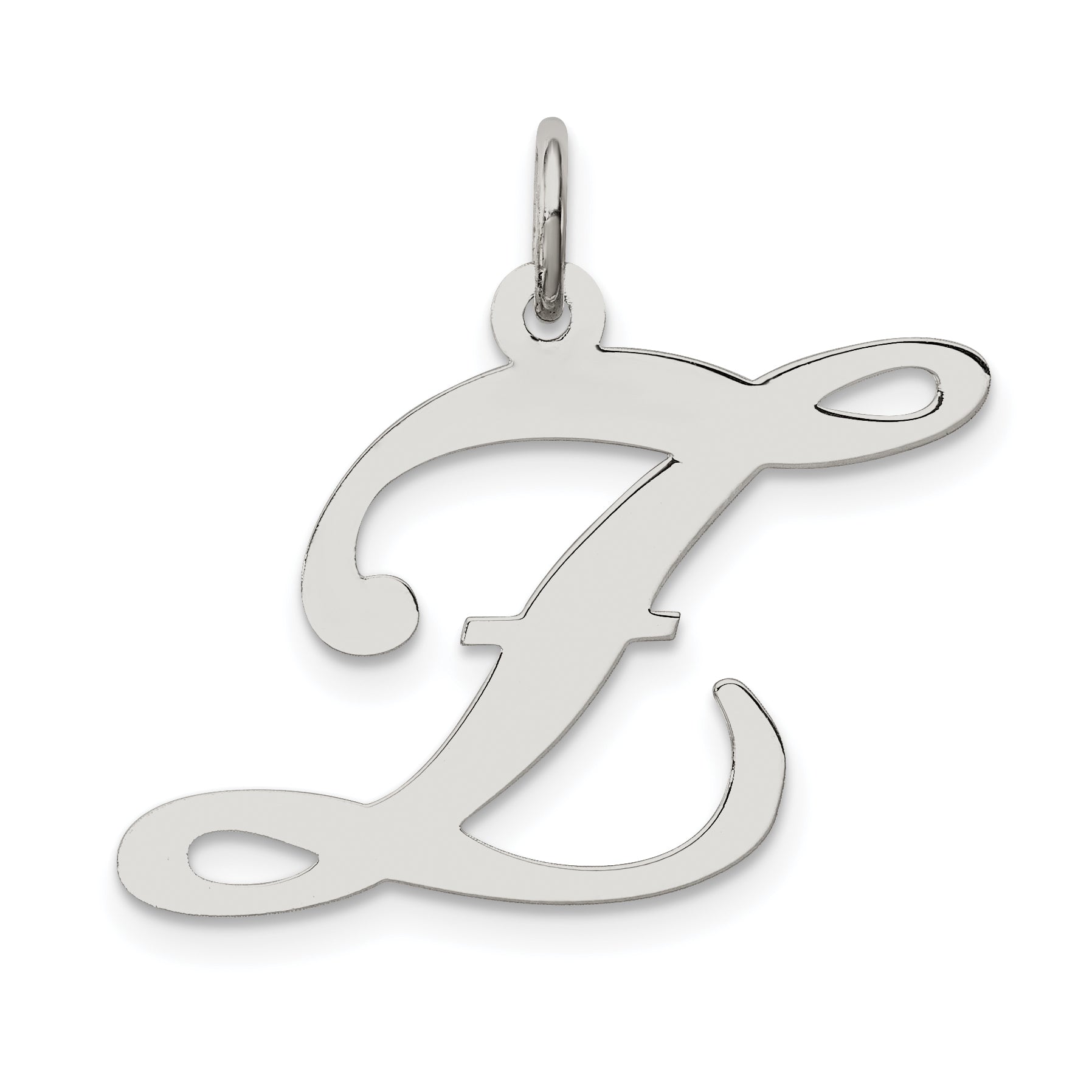 Sterling Silver Rhodium-plated Fancy Script Letter Z Initial Charm Main image