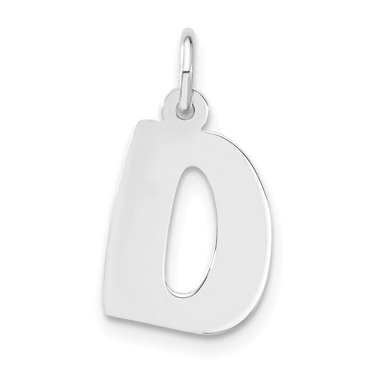Sterling Silver Bubble Block Initial D Charm