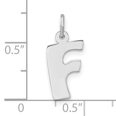 Sterling Silver 925 Polished Unisex Initial F Charm