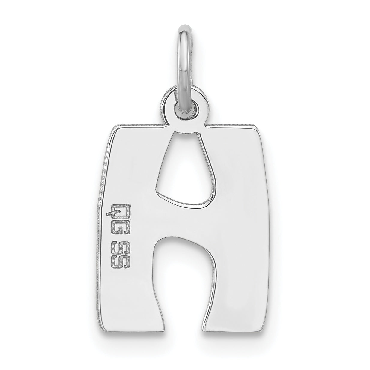Sterling Silver 925 Initial H Charm with Polished Finish Unisex