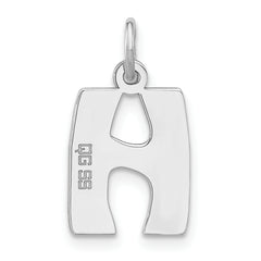 Sterling Silver 925 Initial H Charm with Polished Finish Unisex