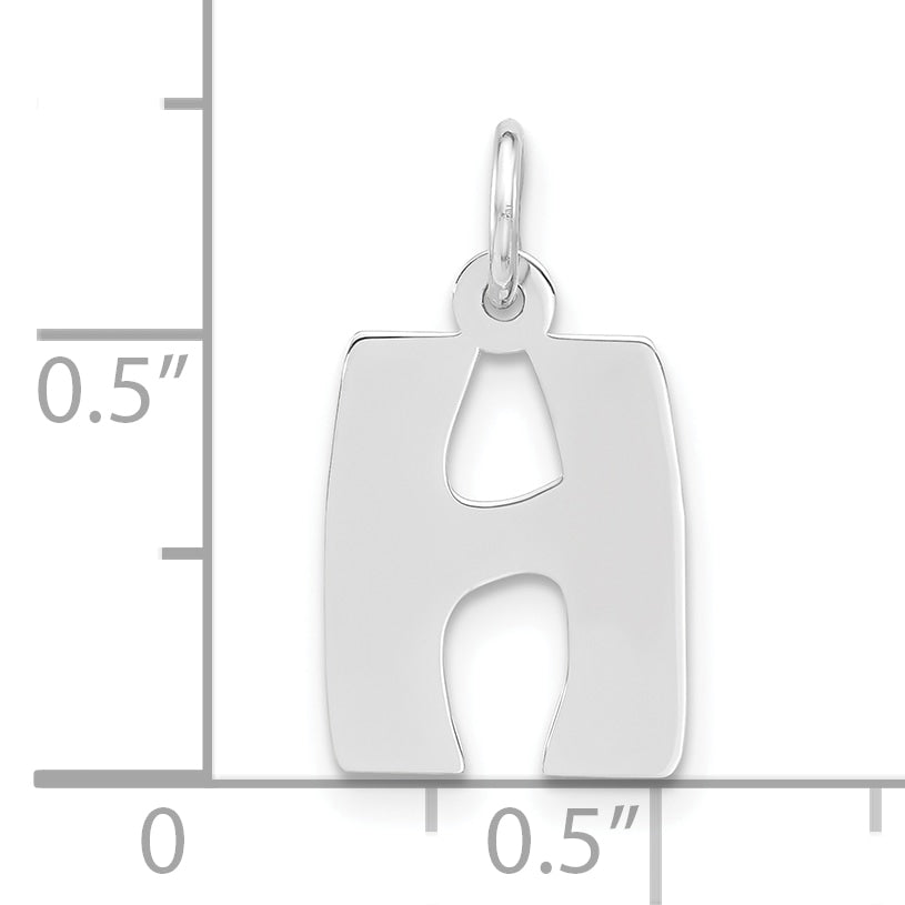 Sterling Silver 925 Initial H Charm with Polished Finish Unisex