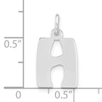 Sterling Silver 925 Initial H Charm with Polished Finish Unisex