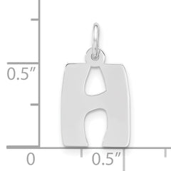 Sterling Silver 925 Initial H Charm with Polished Finish Unisex
