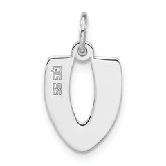 Sterling Silver 925 Polished Unisex Initial V Charm Pendant