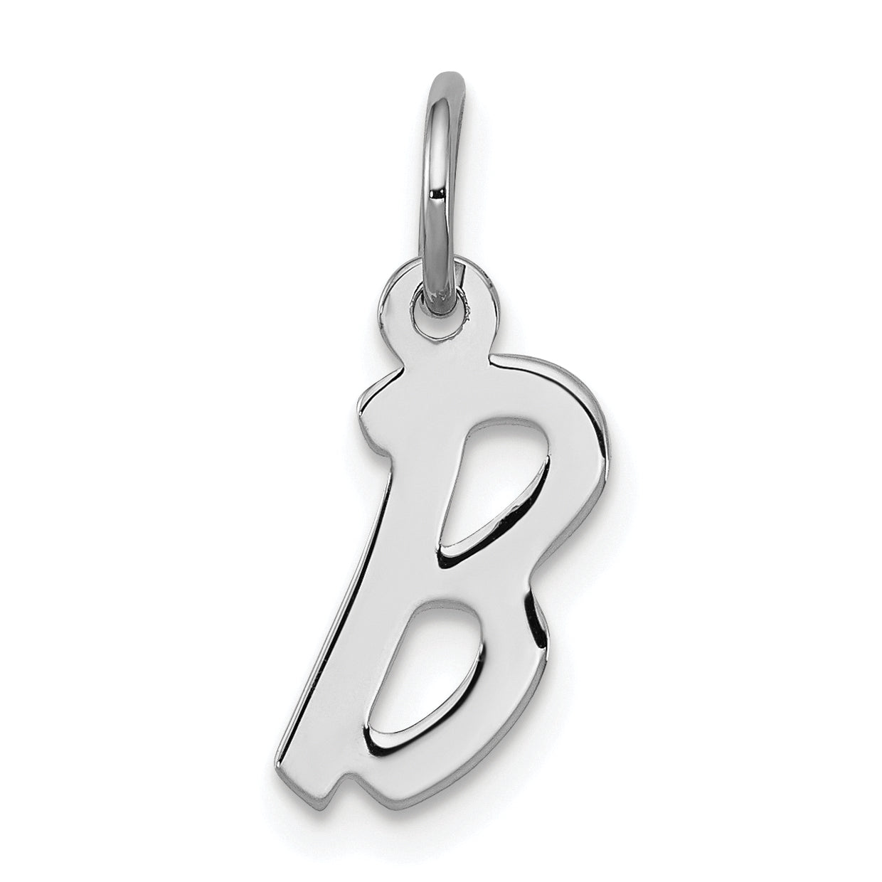 Sterling Silver Rhodium-plated Letter B Initial Charm Main image