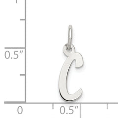 Sterling Silver 925 Rhodium-Plated Initial C Charm Elegant and Gift Ready