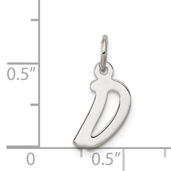 Sterling Silver 925 Letter D Charm with Rhodium Elegance