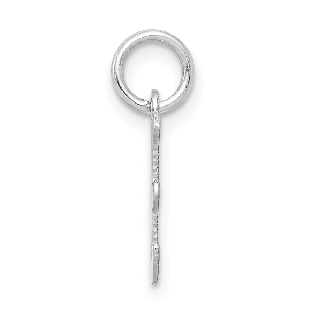 Sterling Silver 925 Initial E Charm with Rhodium Elegant Finish