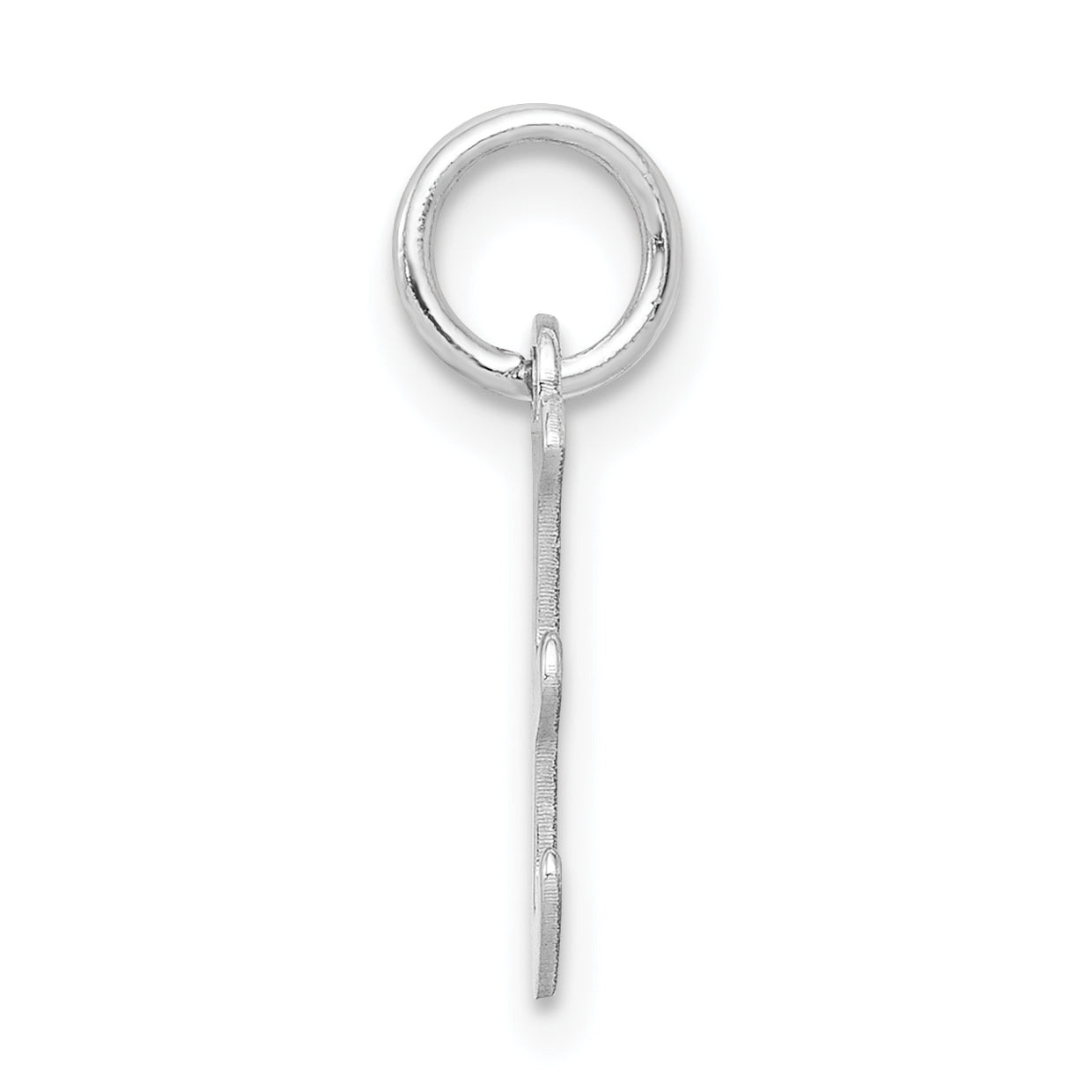 Sterling Silver 925 Initial E Charm with Rhodium Elegant Finish