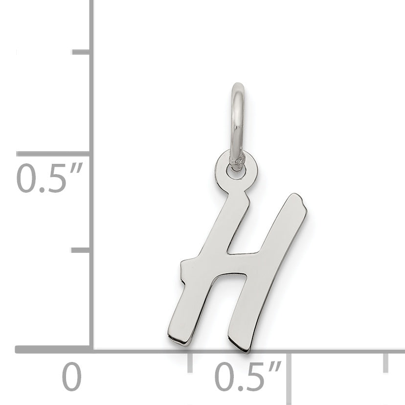 Sterling Silver Rhodium-Plated H Charm Elegant Personalized Jewelry