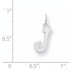 Sophia Jewelers Sterling Silver Rhodium-Plated J Charm Elegant 19mm Pendant