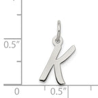 925 Sterling Silver Rhodium-Plated Initial K Charm Elegant and Timeless