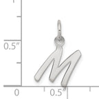 Sophia Jewelers Sterling Silver Rhodium-Plated Initial M Charm Elegant Design