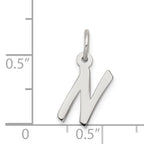 Sophia Jewelers Sterling Silver Initial N Charm with Rhodium Elegance