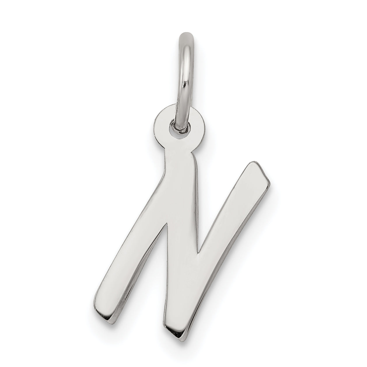 Sterling Silver Rhodium-plated Letter N Initial Charm Main image