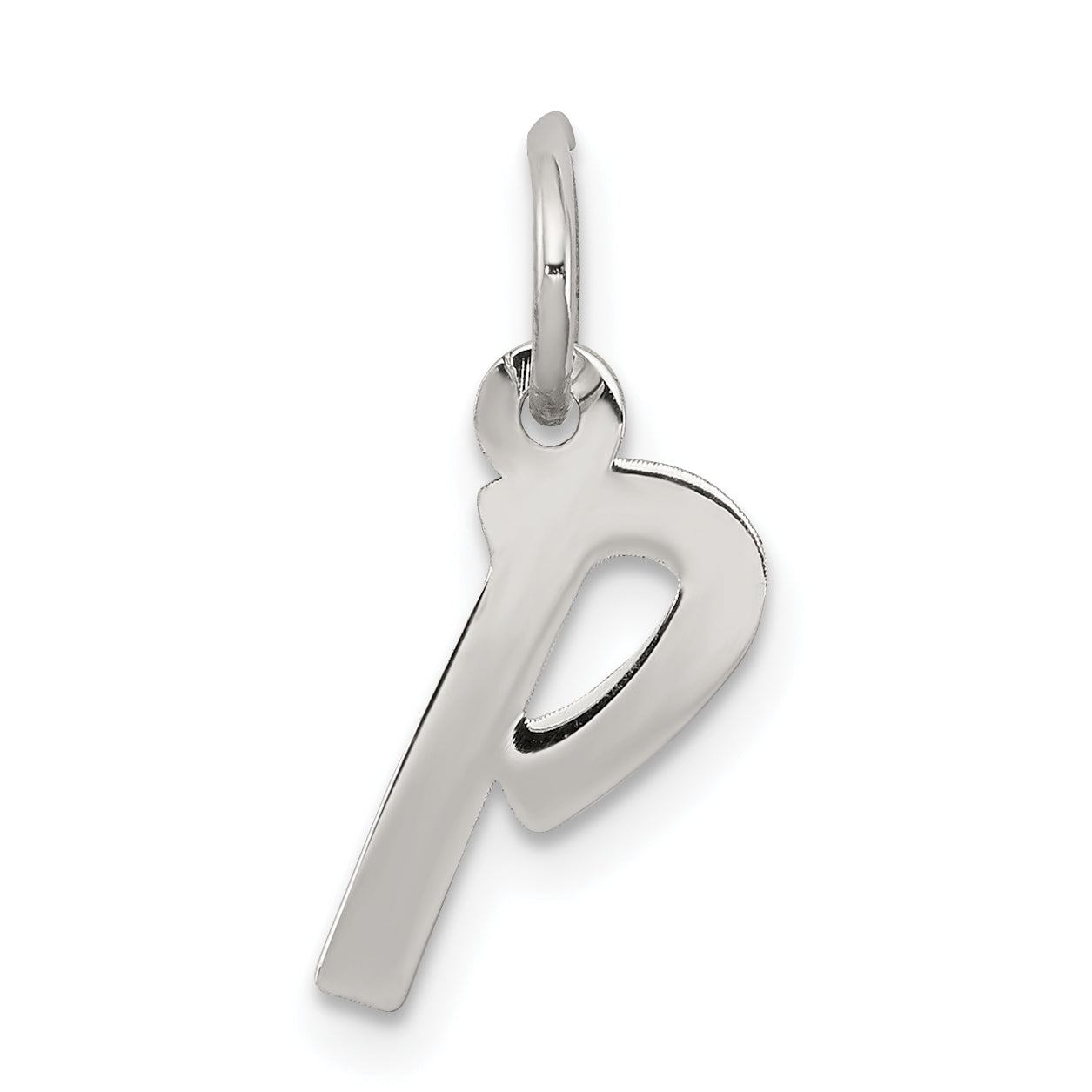 Sterling Silver Rhodium-plated Letter P Initial Charm Main image