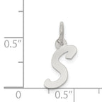 Sterling Silver 925 Rhodium-Plated Initial S Charm for Elegant Style